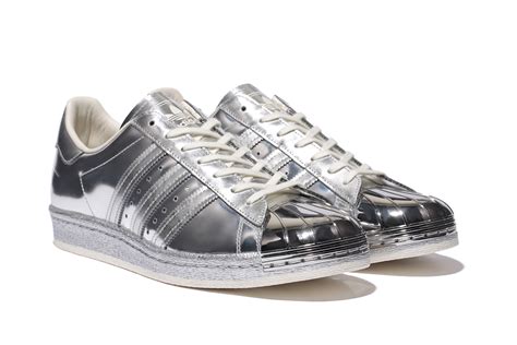 metallic adidas sneakers.